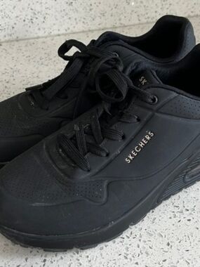 Women's Skechers Black Lace-Up Sneakers
